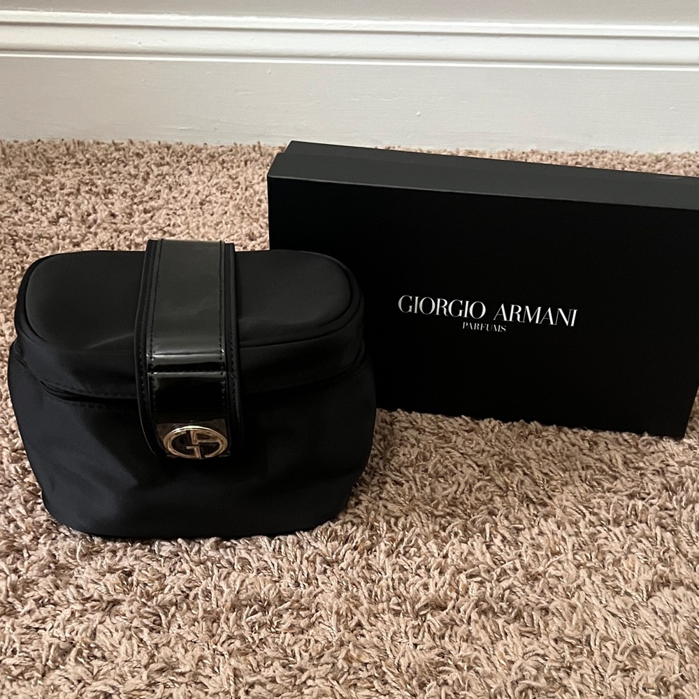 Giorgio Armani Black Satin Pouch